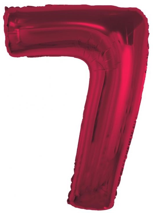 Foil Balloon Number 7, Red, 92 cm