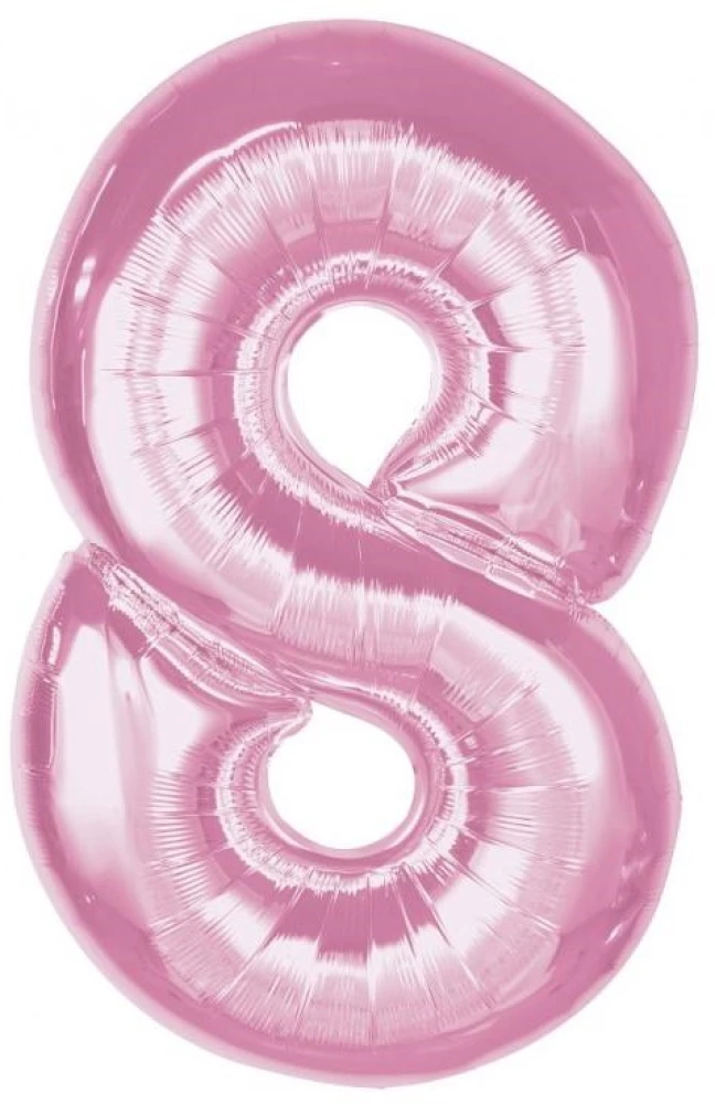Фольгированный шар цифра 8, розовый, 92 см