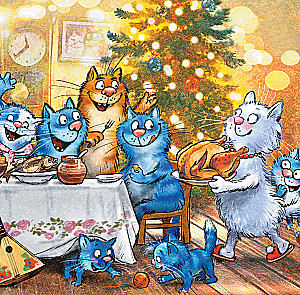 Blaue Katzen. Großfamilie. Wandkalender für das Jahr 2026