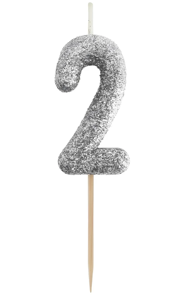 Tortkerze - 2, schwarzer Glitter