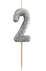 Tortkerze - 2, schwarzer Glitter