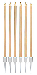 Kerzen-Set für Torte, goldfarben, 6 Stück