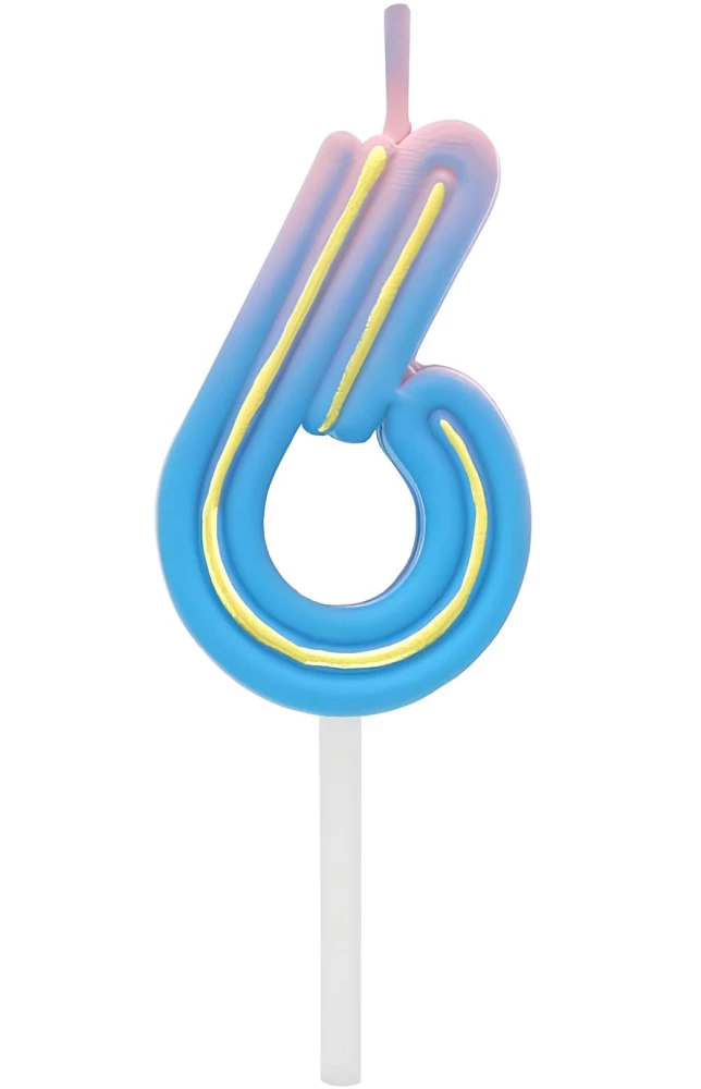 Kerze für Kuchen - 6, Neon