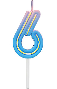 Kerze für Kuchen - 6, Neon