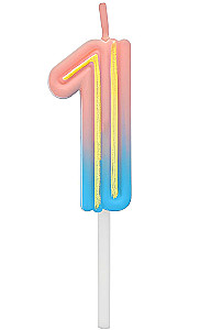 Kerze für die Torte - 1, Neon