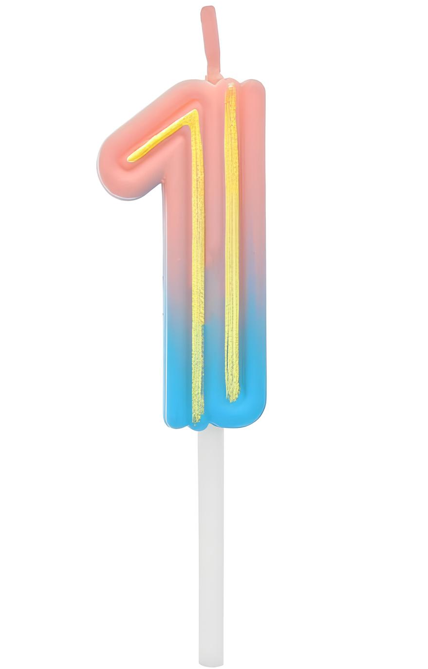 Świeca na tort - 1, neonowa