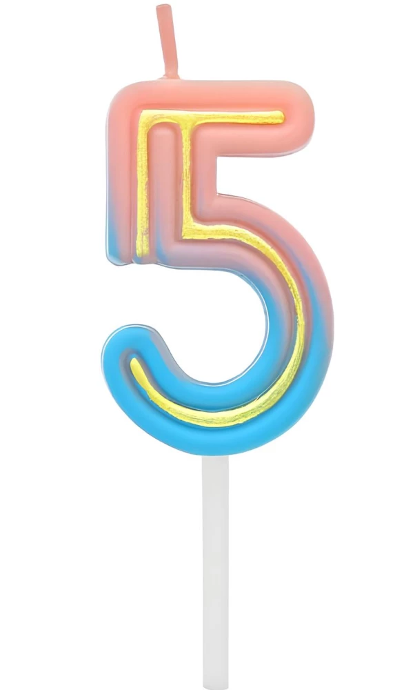 Kuchenkerze - 5, Neon