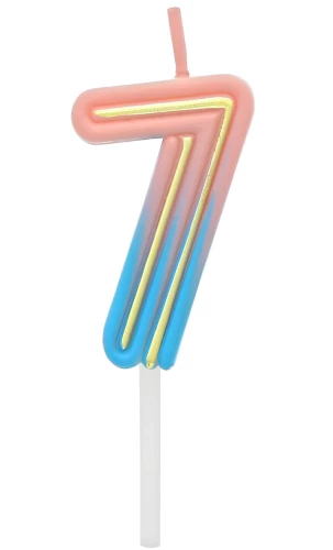 Kerze für die Torte - 7, Neon