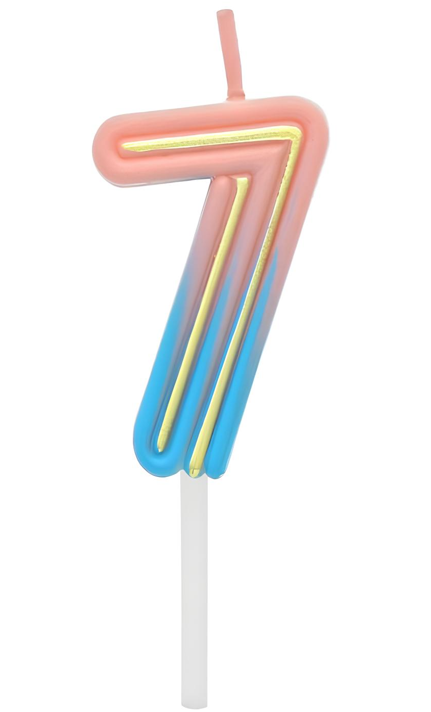 Świeca na tort - 7, neon