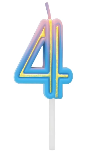 Kerze für die Torte - 4, Neon