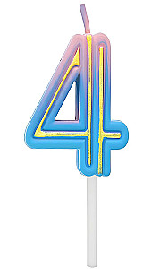 Kerze für die Torte - 4, Neon