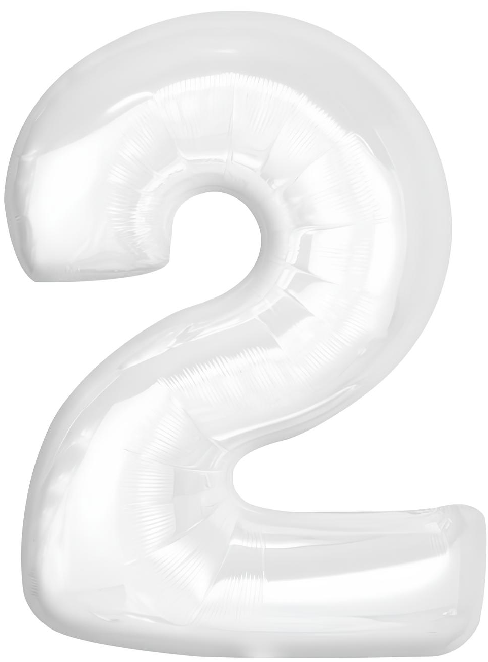 Foil Balloon - Number 2, White