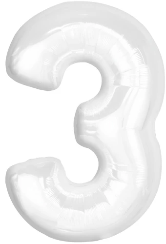 Fooliumkuul - number 3, valge