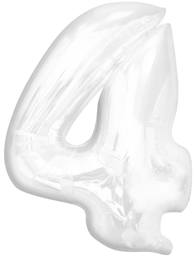 Fooliumballoon - number 4, valge