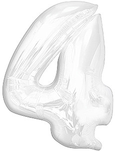 Fooliumballoon - number 4, valge