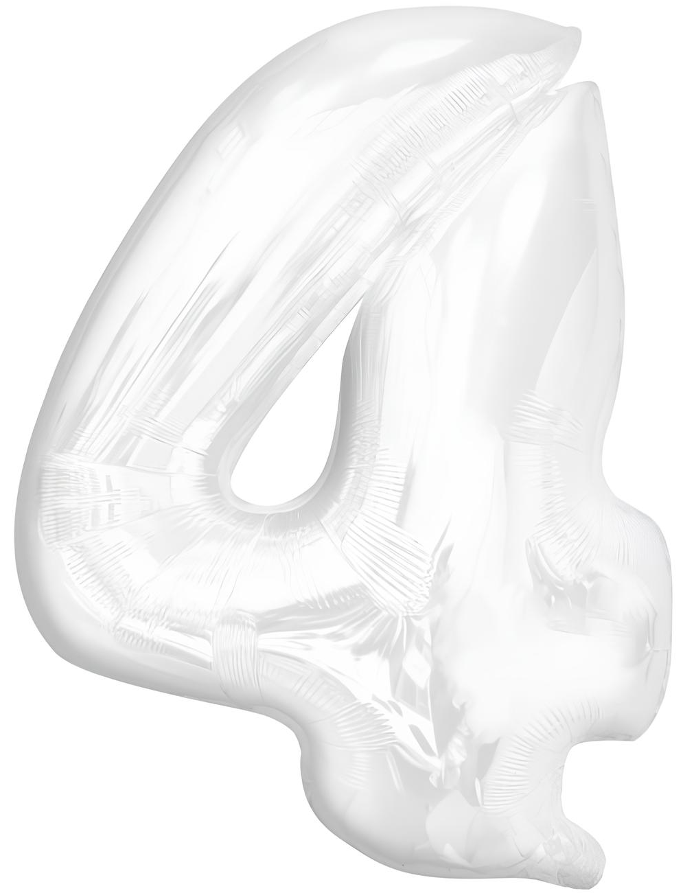 Foil Balloon - Number 4, White