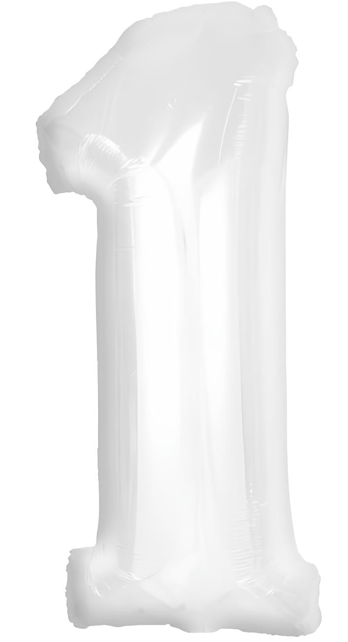 Foil Balloon - Number 1, White