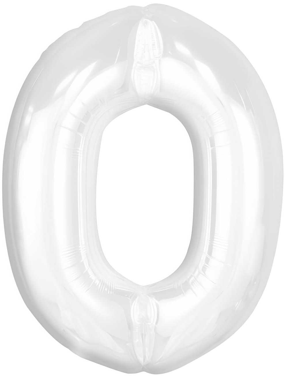 Foil Balloon - Number 0, White