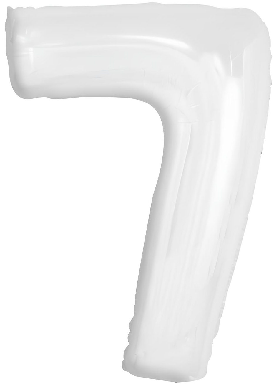 Foil balloon - number 7, white