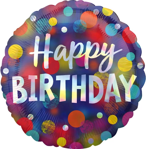 Folienballon - Happy Birthday Party Dots