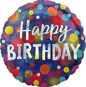 Folienballon - Happy Birthday Party Dots