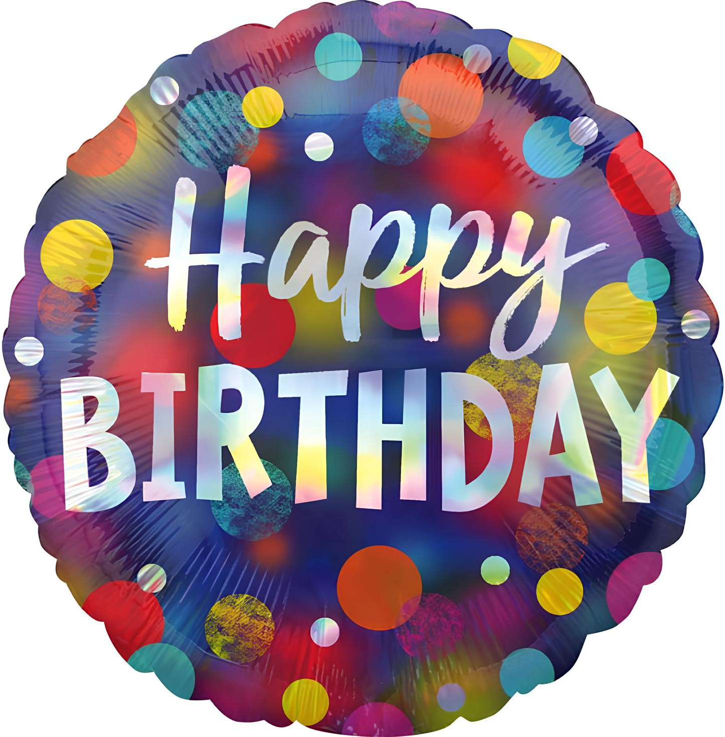 Foil Balloon - Happy Birthday Party Dots