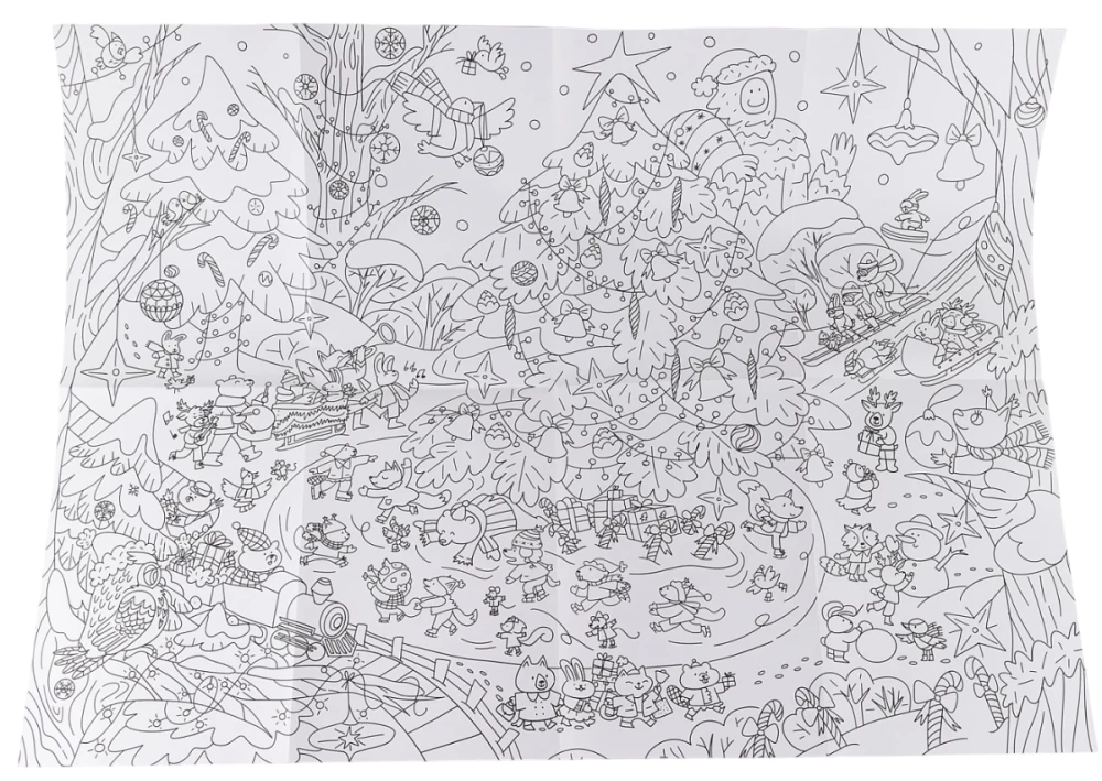 Winter in the Forest. Coloring Poster