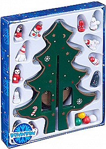 Koka Ziemassvētku eglīte 3D ar rotājumiem