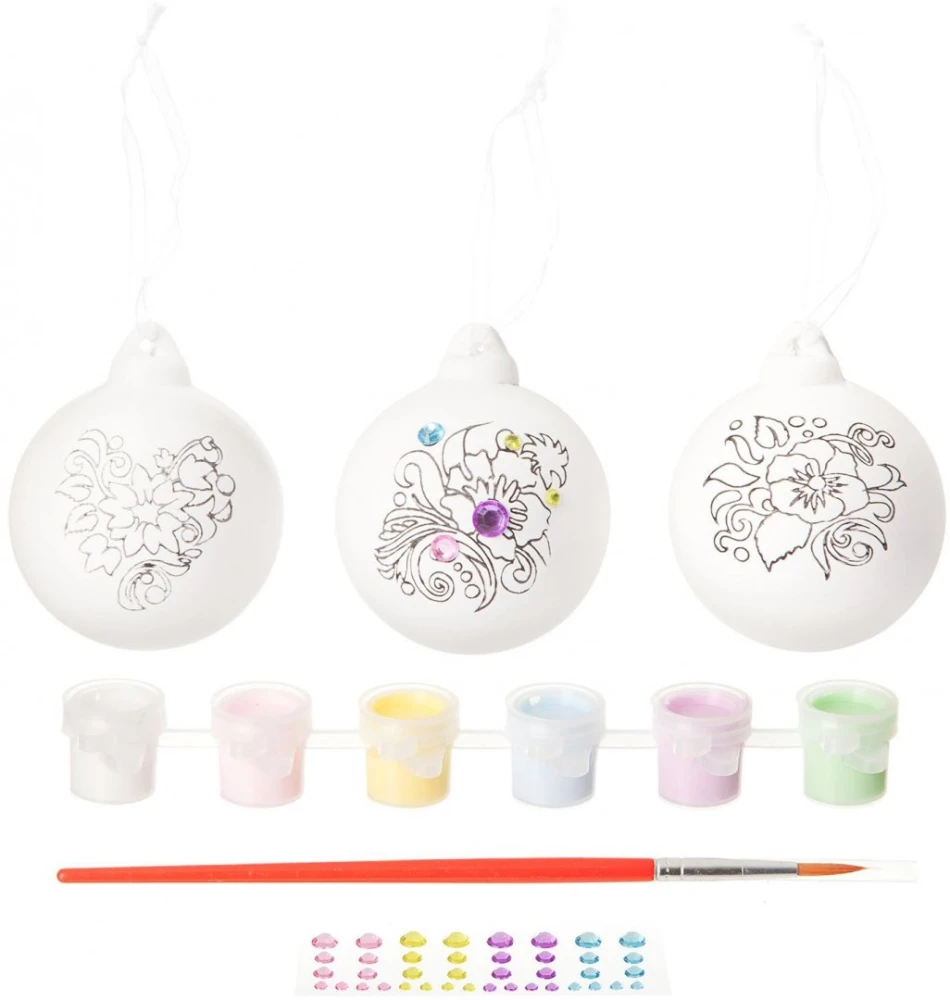 Zestaw kreatywny - Ozdoby choinkowe z kryształkami