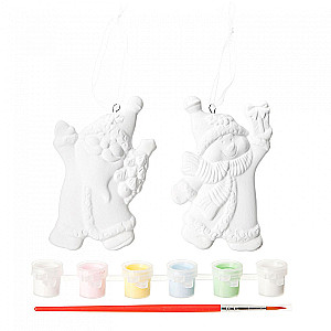 Creative Set - Christmas Ornaments. Snowman and Santa Claus