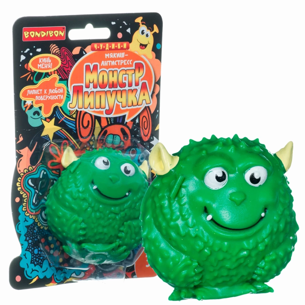 Чудики мякиш-антистресс Монстр липучка, ушастик