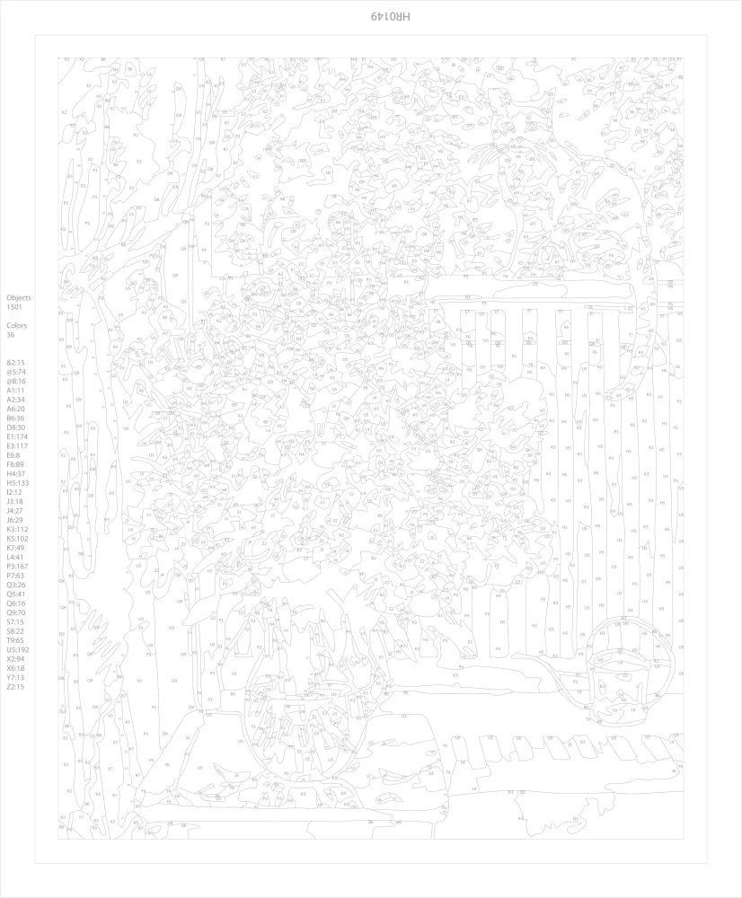 Zahlenmalerei - Auf dem Balkon (36 Farben)