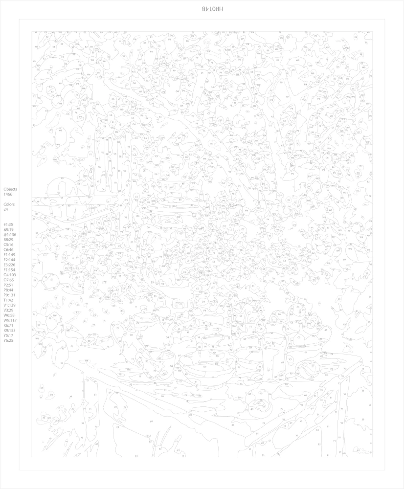 Bild nach Zahlen - Am Landhaus (24 Farben)