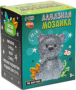 Алмазная мозаика на фигурке - Милый мишка