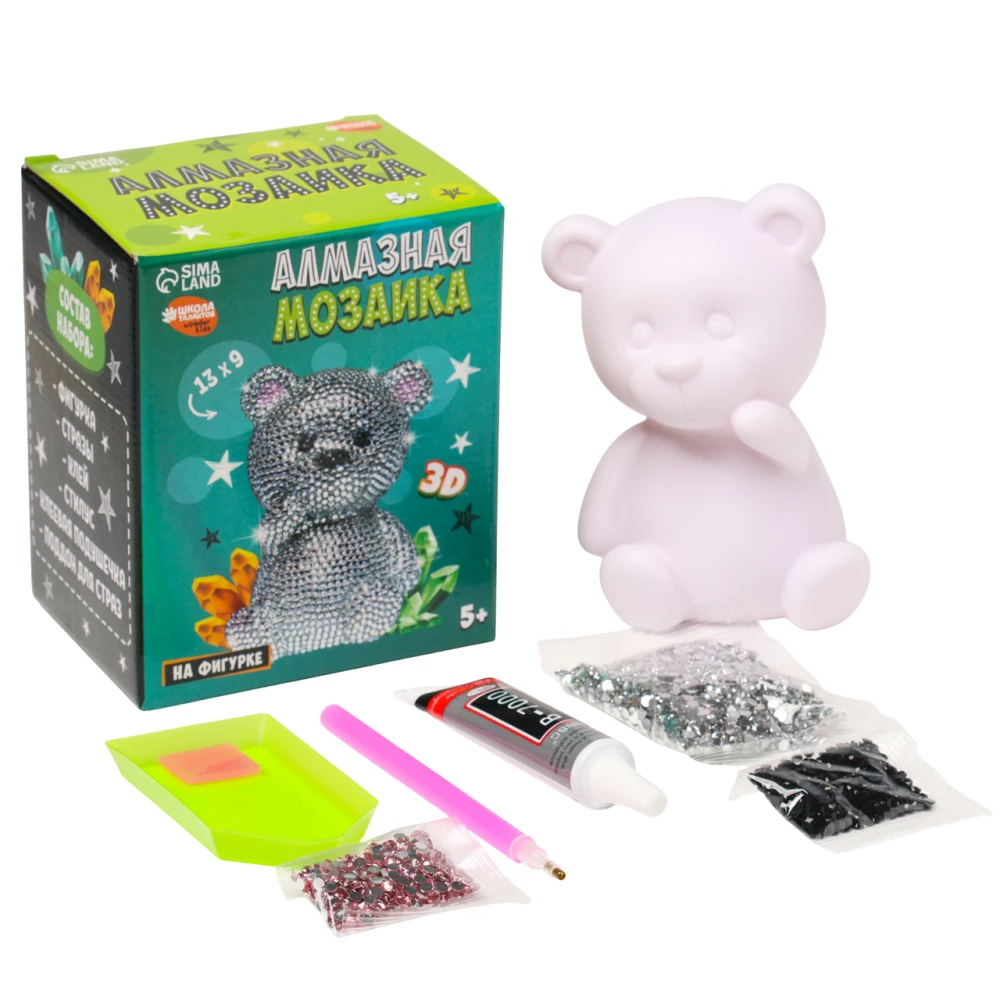 Алмазная мозаика на фигурке - Милый мишка