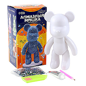 Diamantmosaik auf Figur - Stilvoller Bär, blau