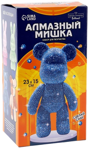 Diamond-Mosaik auf der Figur - Bär, Farbe Blau