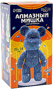 Diamond-Mosaik auf der Figur - Bär, Farbe Blau