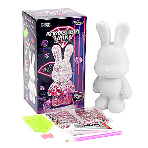 Diamantmosaik auf Figur - Hase, rosa