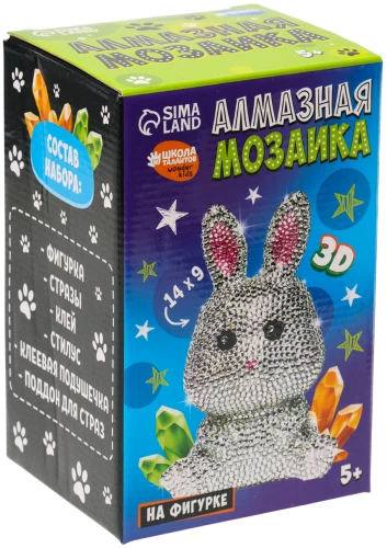 Алмазная мозаика на фигурке - Милый зайчик