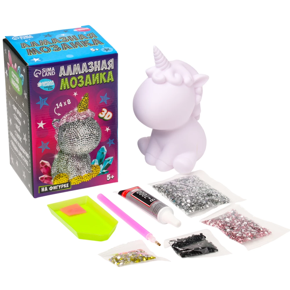 Алмазная мозаика на фигурке - Вошебный единорог