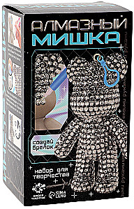 Набор для творчества - Брелок алмазный Мишка, цвет белый