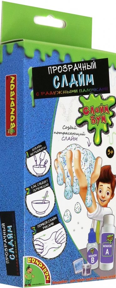 Französische Erfahrungen. Translucenter Slime mit Regenbogenstäbchen