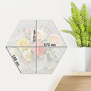 Obraz po numerach - Hexagon. Akwarelowy bukiet (28 kolorów)