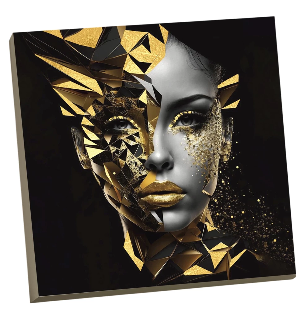 Obraz według numerów z złotą folią. Złota dziewczyna (21 kolor)