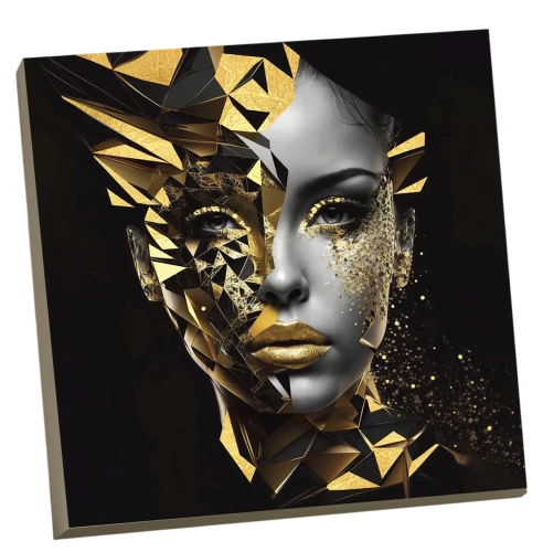 Obraz według numerów z złotą folią. Złota dziewczyna (21 kolor)