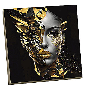 Obraz według numerów z złotą folią. Złota dziewczyna (21 kolor)
