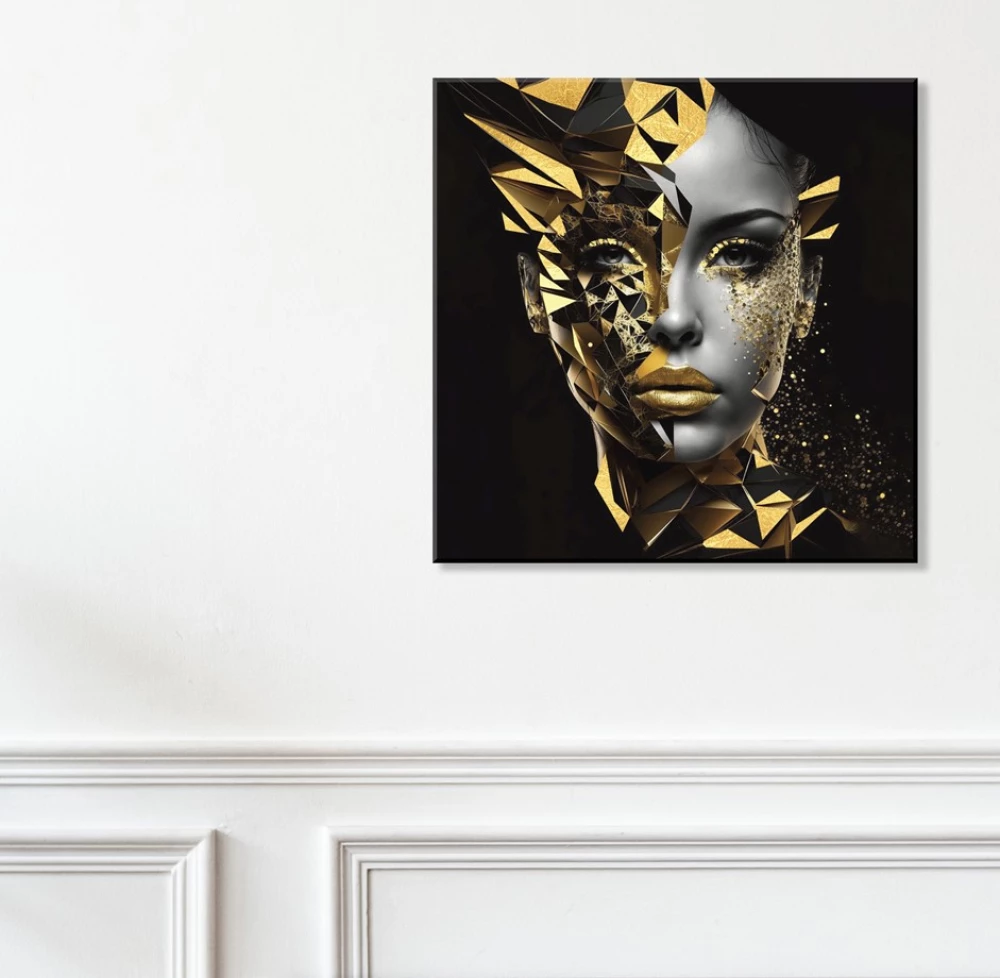 Obraz według numerów z złotą folią. Złota dziewczyna (21 kolor)