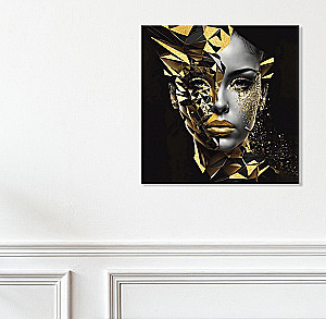 Obraz według numerów z złotą folią. Złota dziewczyna (21 kolor)