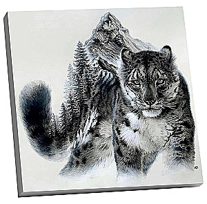 Obraz według numerów - Śnieżna pantera (15 kolorów)